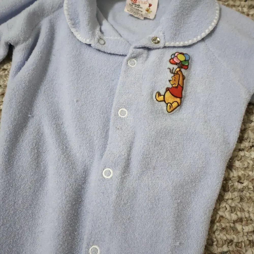Vintage Disney Winnie the Pooh Blue Footed One Piece 4B / 2T